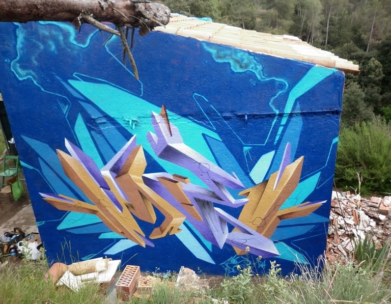 Mes Ink, graffiti, letras, 3d, barcelona, pintura, muros, spray