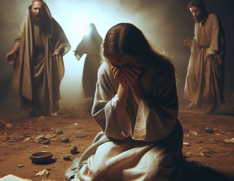 Mujer humillada en el suelo