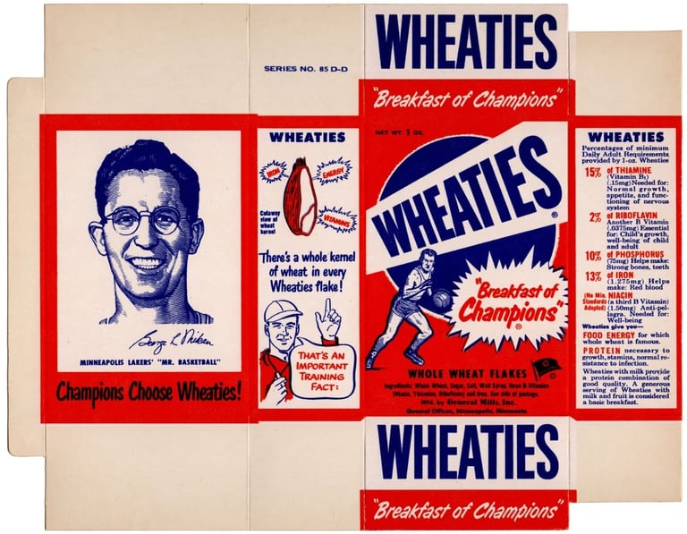 George Mikan Wheaties Cereal Box Card 1951