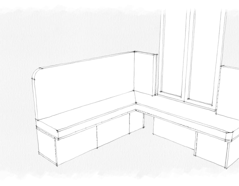 croquis d'une banquette