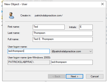 Create User Continued
