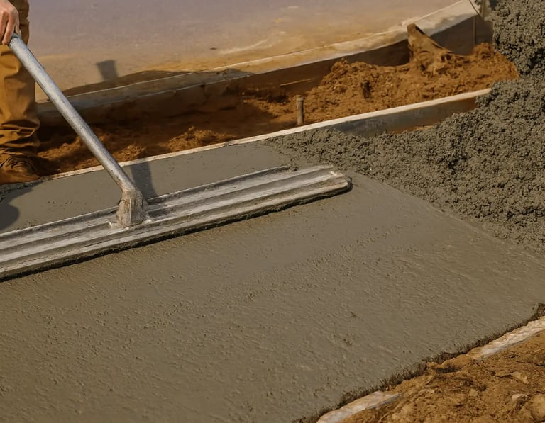 a person is using a concrete leveling to work on fresh concrete