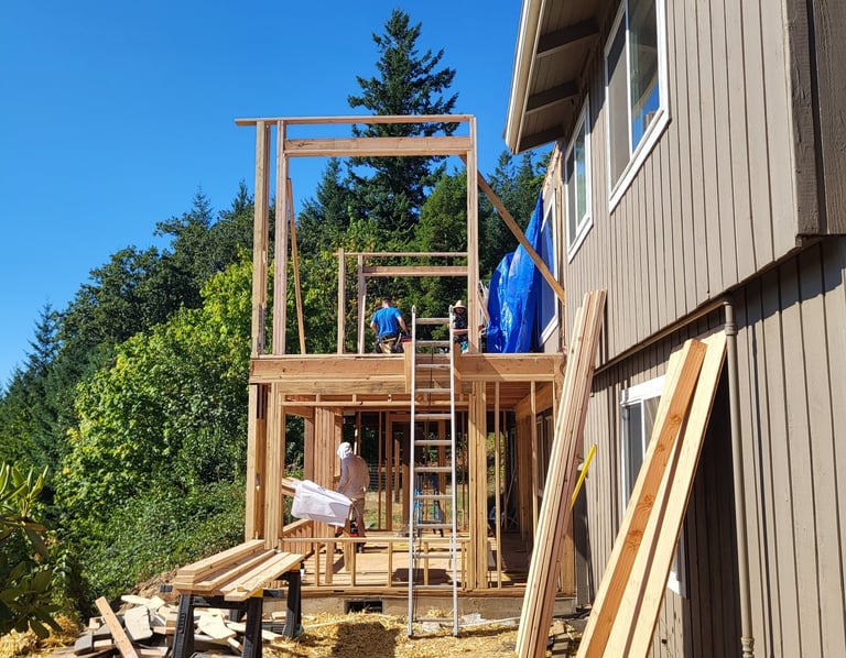framing a 2-story home addition