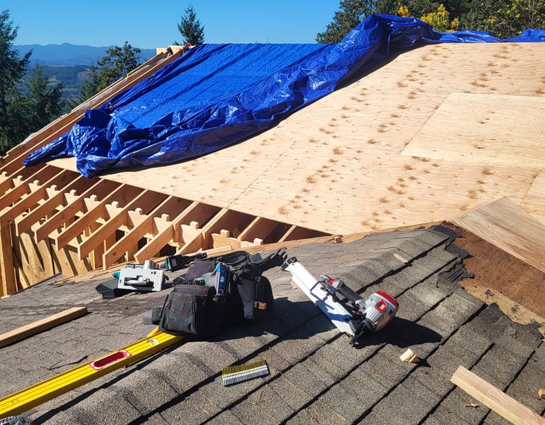 roof framing tie-in for an addition