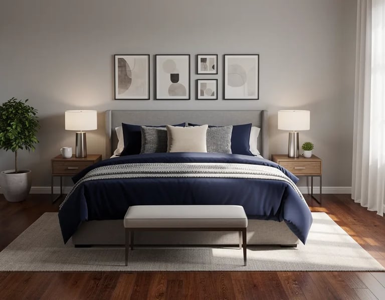 Luxury bedroom interior photographed for a home listing