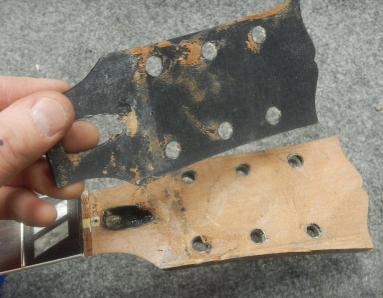 guitar repair - headstock repair