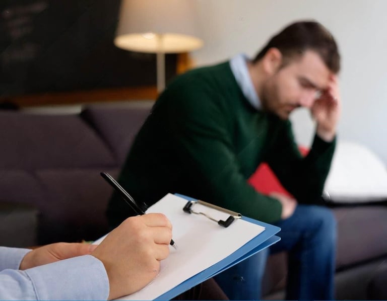 Dr. Nisheet Patel, renowned psychiatrist in Vadodara, conducting comprehensive mental health assessments