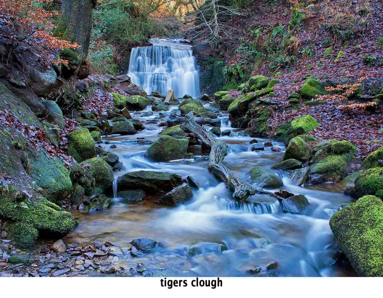 tigers clough waterfall at rivington bolton