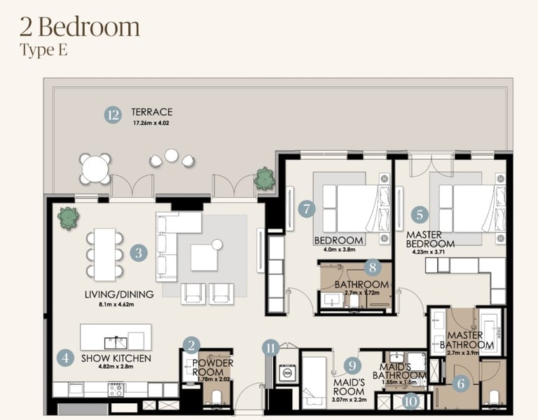 nawayef park views 2 bedroom designs