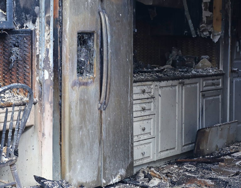 Kitchen burnt from LPG Gas Tank