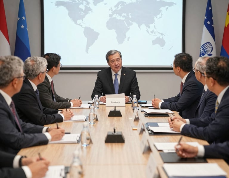 A hilltop installation with large white radar domes surrounded by a security fence. The sky is clear, and the landscape is mostly barren with some shrubbery.