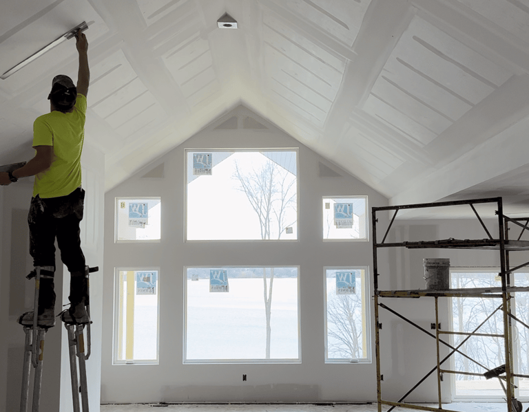 Owner, Cal, mudding residential ceiling