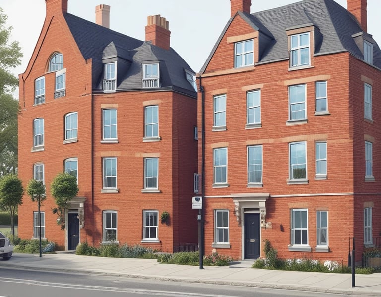 a very tall building with a sky background