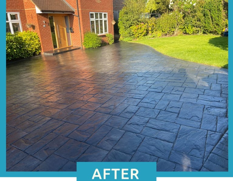 a driveway with a driveway with a driveway cleaner