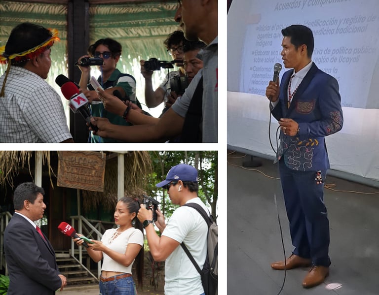 Pressconference of the first Regional Encounter about indigenous amazonian medicine and knowledge