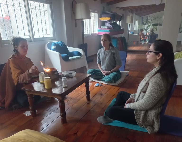 voluntarias homa practican agnihotra en buenos aires