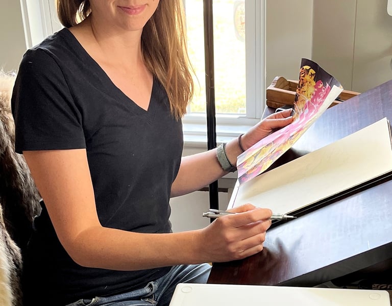 Allison Criswell watercolor artist in her studio