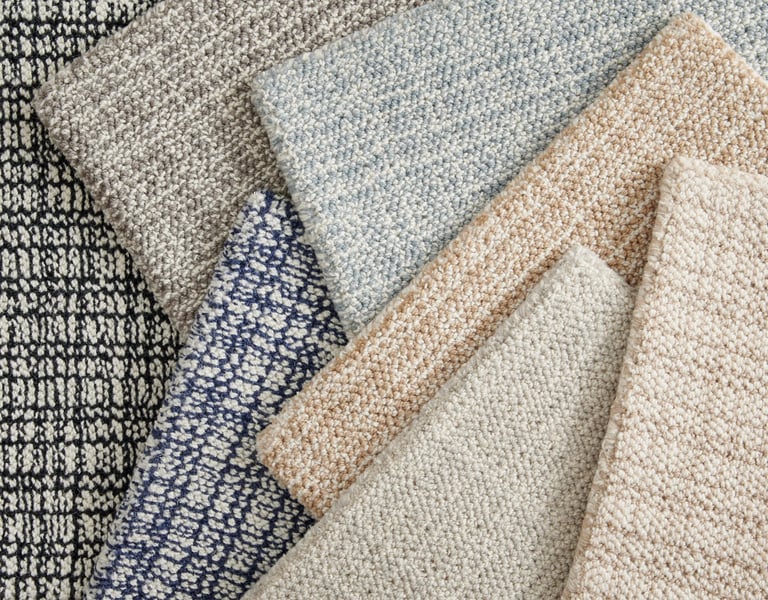 a variety of different colored carpets