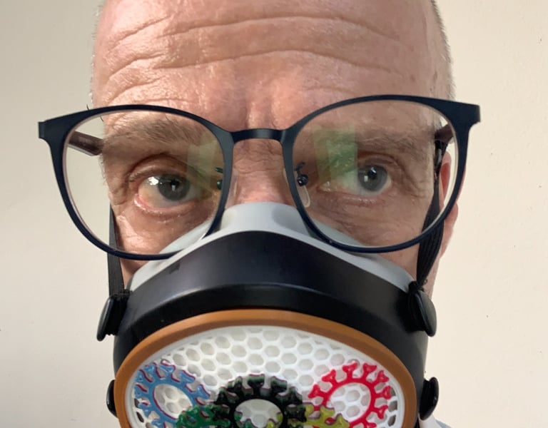 flo-25: Flomask with Olympic colors Virus Rings