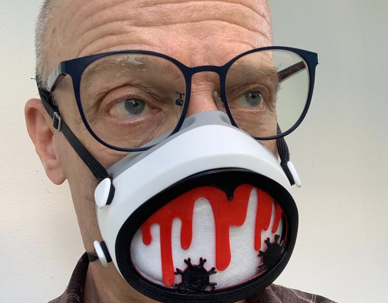 flo-40: Flomask with Halloween-Bloody Virus decoration