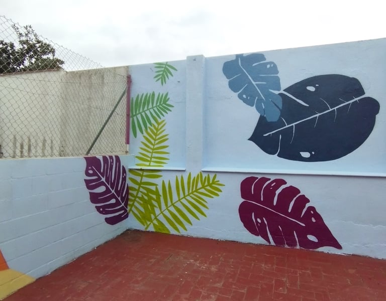 mural plantas naturaleza escuela minúdic