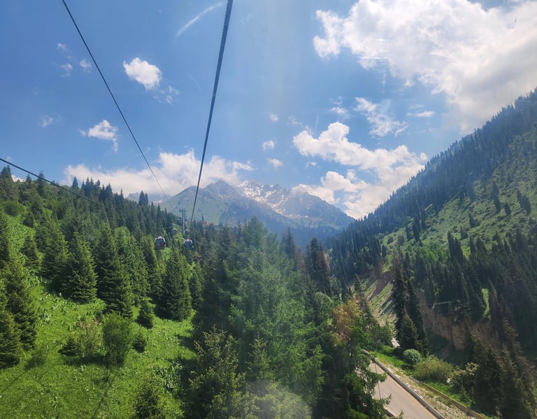 Medeu cable car on Shymbulak Mountain