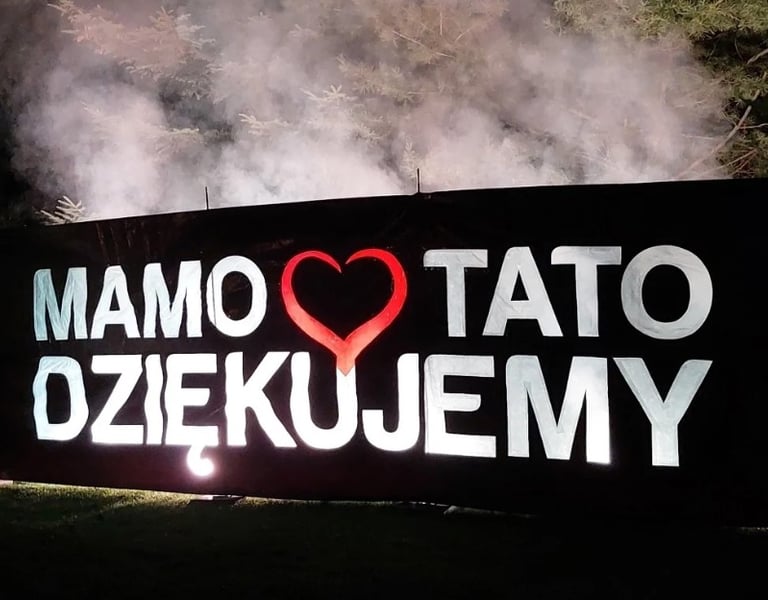 dziękujemy rodzicom pirofolie race morskie stroboskopy