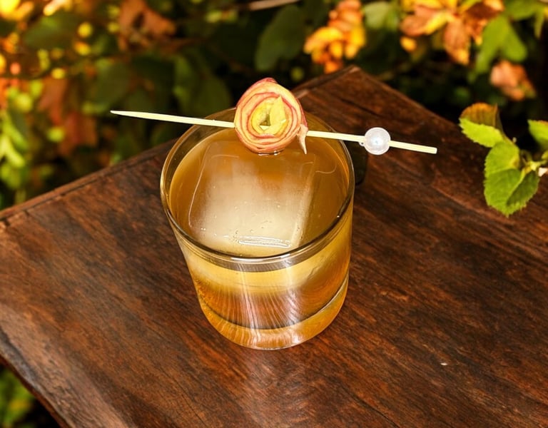 Thies Old Fashioned, signature cocktail inspired by St Louis Thies Farm, crafted by Bender Mixology