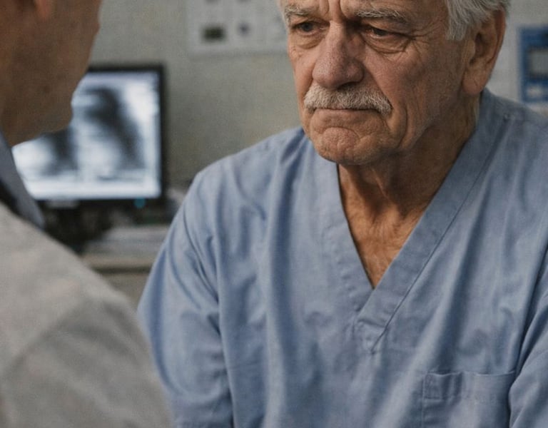 a man in scrubs and a nurse in scrubs