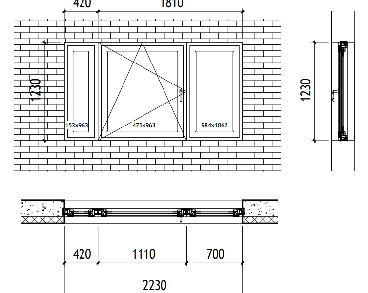 Detail kozijn tekening