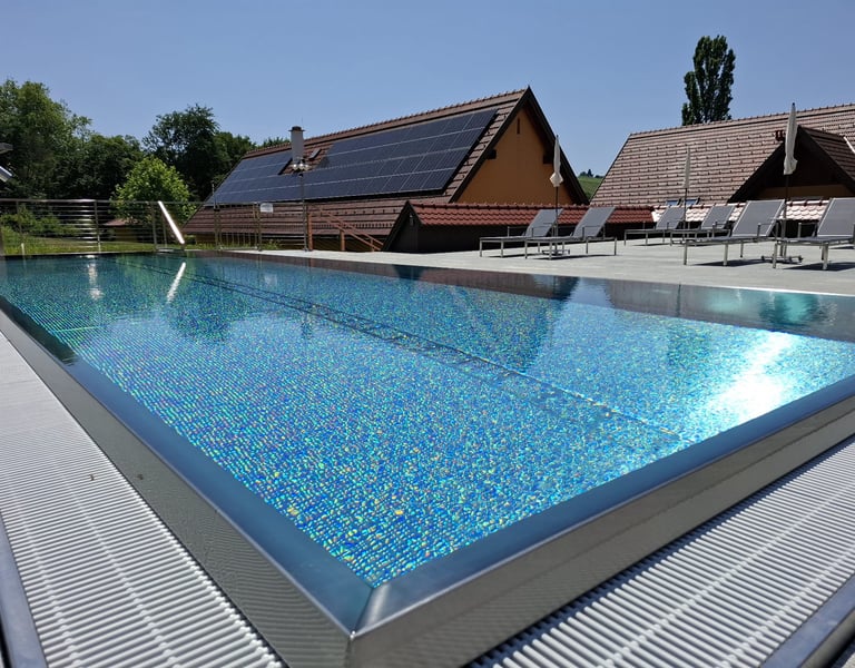 Pool Landschaft am Weingut Uhl