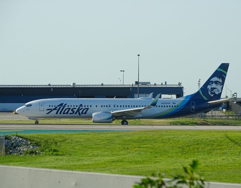 Alaska Airlines plane on runway