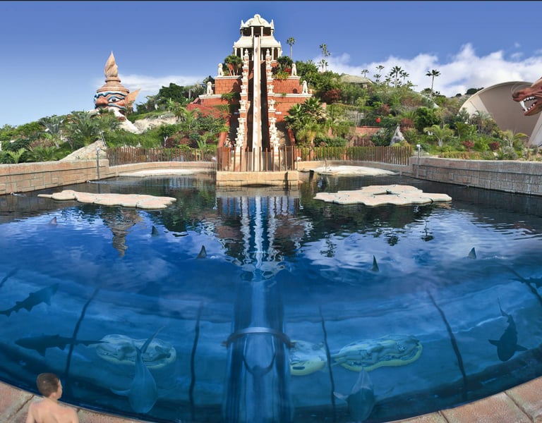 Siam Park with its tallest water slide tower