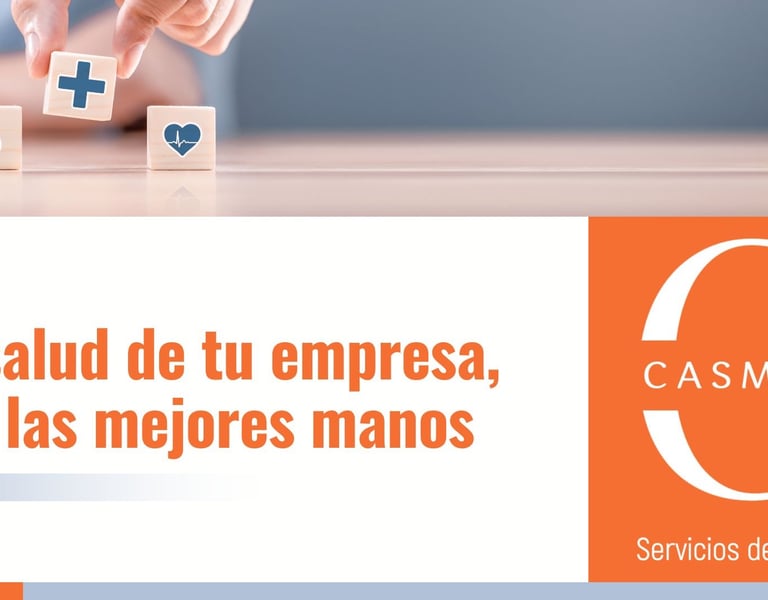 Banner promocional de CASMAT con el lema 'La salud de tu empresa, en las mejores manos' 