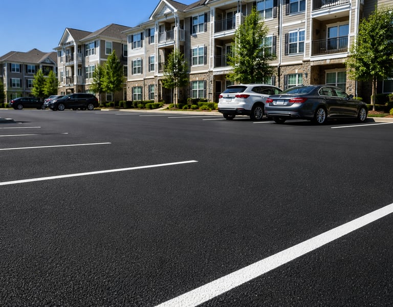 Fresh Apartment Complex Parking Lot Striping - Professional Property Maintenance