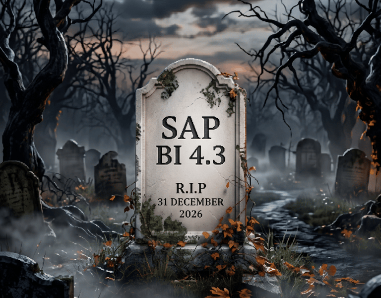 SAP BusinessObjects BI 4.3 tombstone graveyard - R.I.P 31 December 2026 end of mainstream maintenanc