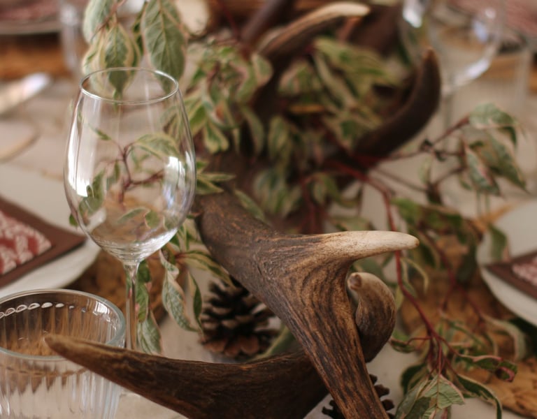 Édition Brame des Cerfs - art de la table et décoration : repas d’automne - style naturel et élégant
