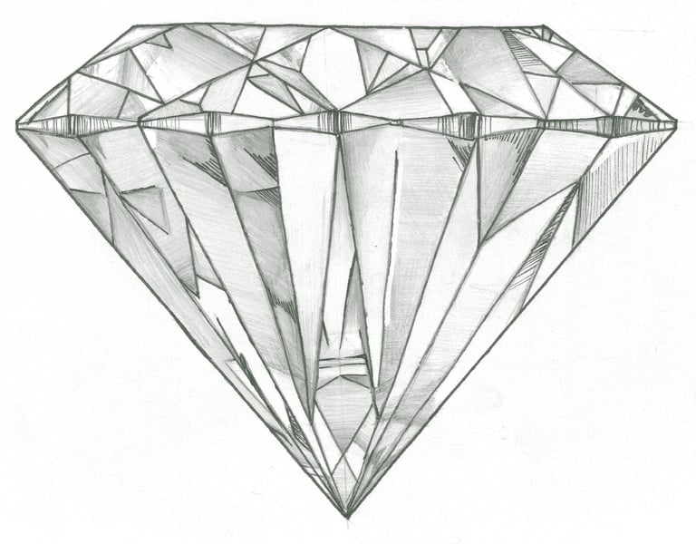 a pencil drawing of a diamond