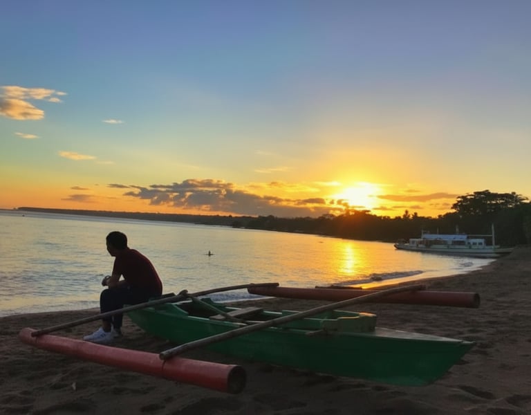 Sunset on Dauin Beach
