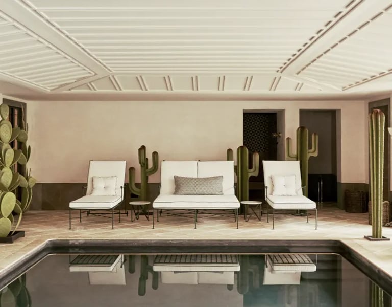 Indoor heated pool at Villa La Gratitud