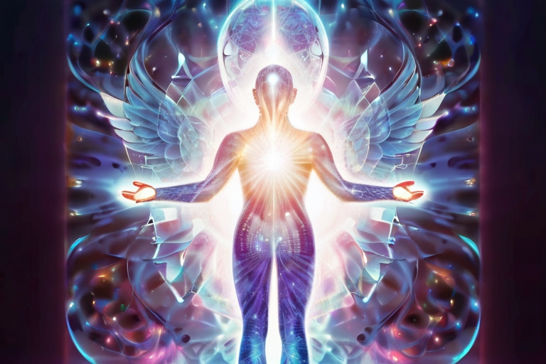 a woman with a light shining in her hands l'énergie des runes