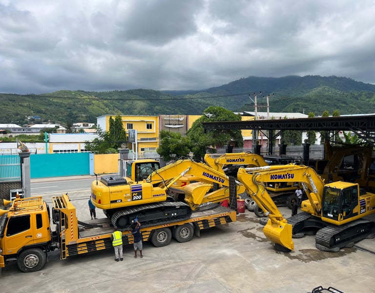 excavator tronton towing komatsu