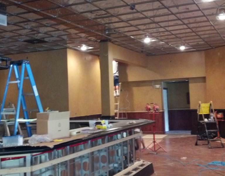 custom wall finish by marcine for MJ's restaurant, Spotswood, NJ