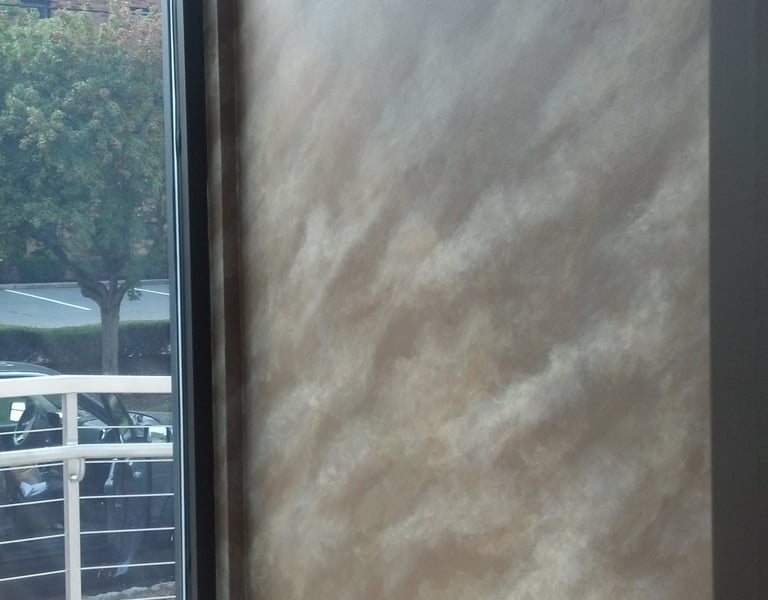 fantasy marble custom wall finish by Marcine for a dental office in Parsippany, NJ