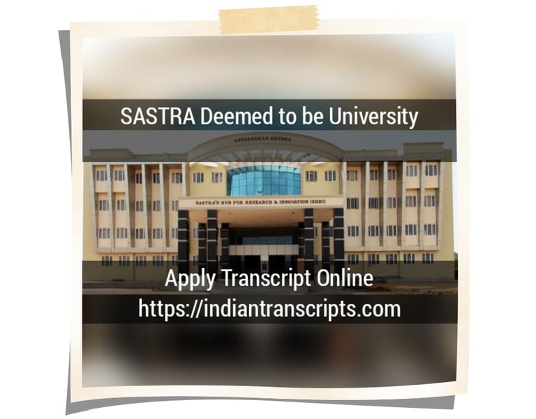 SASTRA University Transcript Online