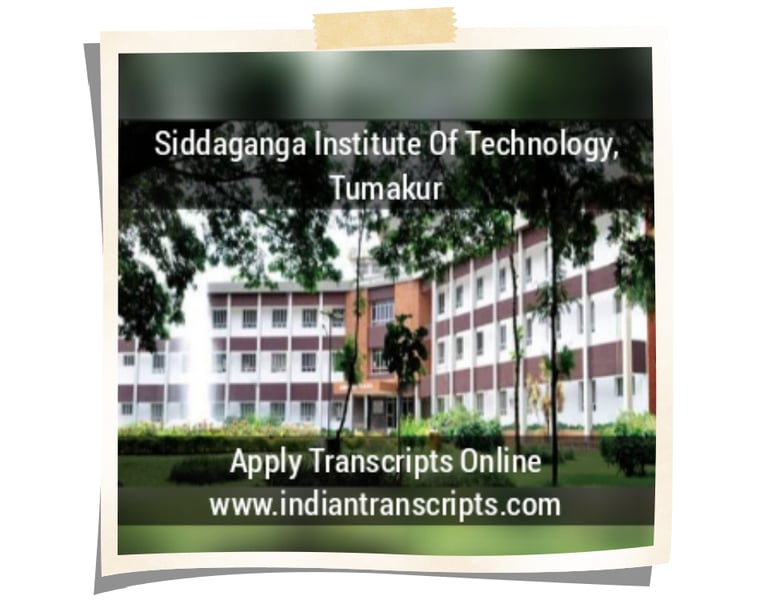 Siddaganga Institute of Technology Tumakur Transcript Online