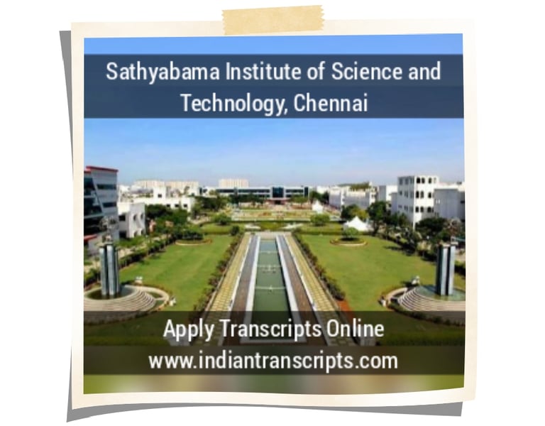 Sathyabama Institute of Science Technology Chennai Transcript Online