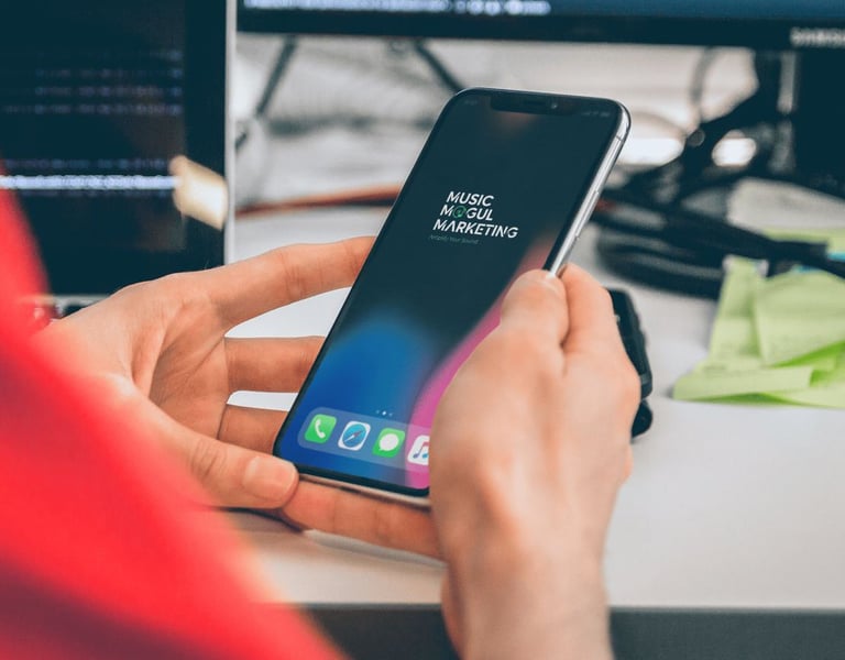 Person holding mobile phone