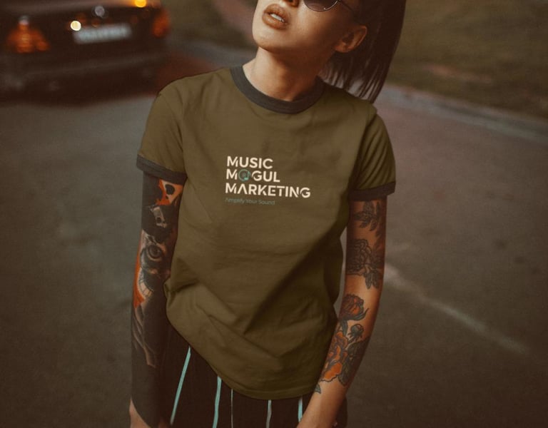 music mogul marketing brand on t shirt