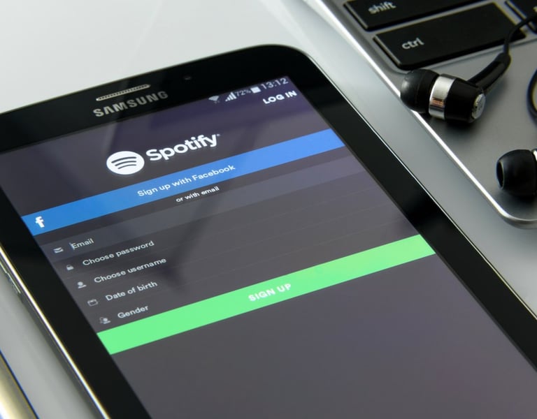 Spotify login page